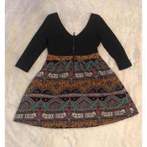 Anthropologie Maeve Black & Paisley Print Dress - Picture 3 of 3